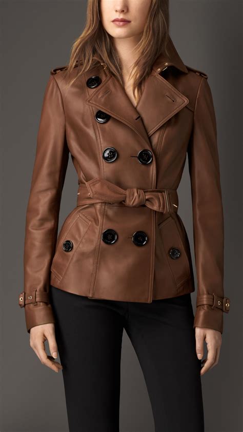 women's burberry coats poshmark|Burberry leather jacket.